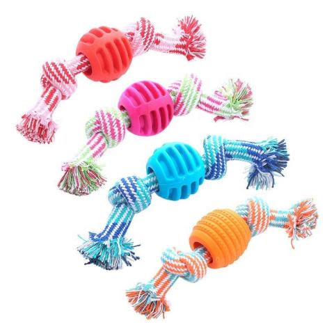 Bite Resistant Teeth Cleaning Interactive Tpr Custom Dog Toys Wholesale Rope Toys For Dogs