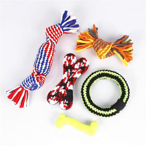 5 Pack Durable Molar Knot Dog Play Toy Set Rope For Aggressive Chewers Teething