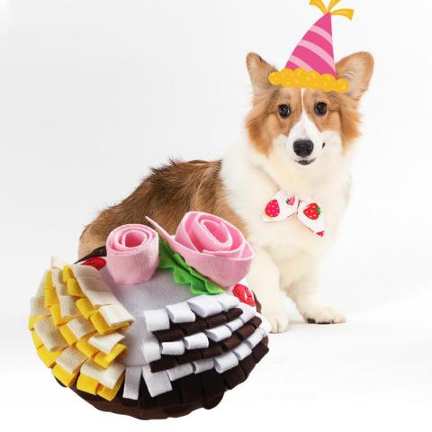 New Creative Pet Simulation Birthday Cake Sniffing Toy Sustainable Dog Birthday Foraging Toy