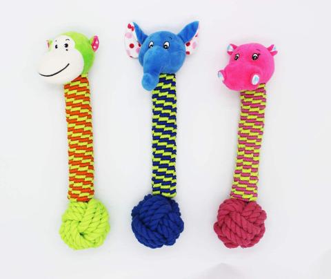 Pet Toy Molars Bite Resistant Cute Animals Knot Ball Handmade Chew Dog Toy