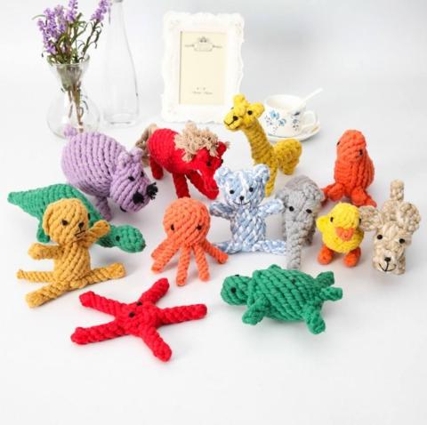 Wholesale Cute Durable Chew Custom Handmade Cotton Toothbrush Pet Dog Rope Toys