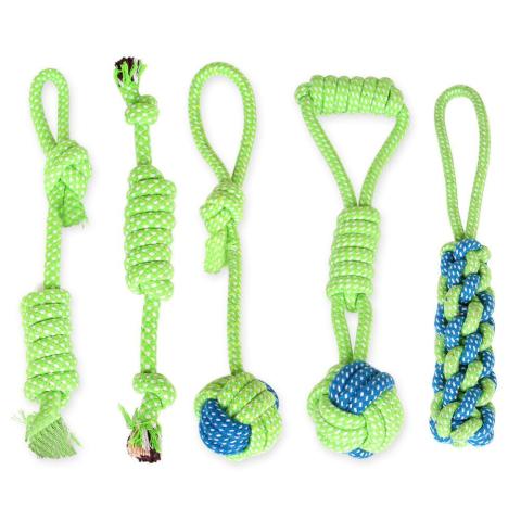 Wholesale Dog Cotton Rope Toy Teeth Dental Cleaning Dog Bite Rope Combination Set