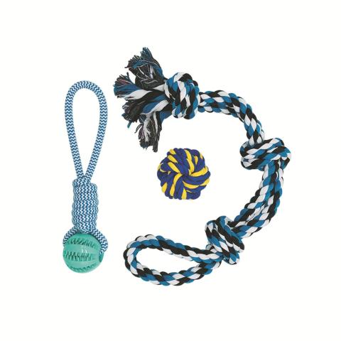 Dog Cotton Rope Toys Multi-knot Best Selling Dog Chew Toys 2-piece Combination Durable Pet Toys