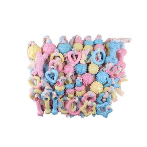 Wholesale Small Puppy Dog Bone Biting Dog Toy Ball Teething Tpr Material Teeth Cleaning