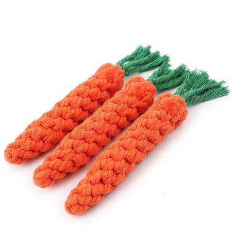 Handmade Knit Molar Jouet Pour Chien Cotton Rope Carrot Pet Dog Rope Toy