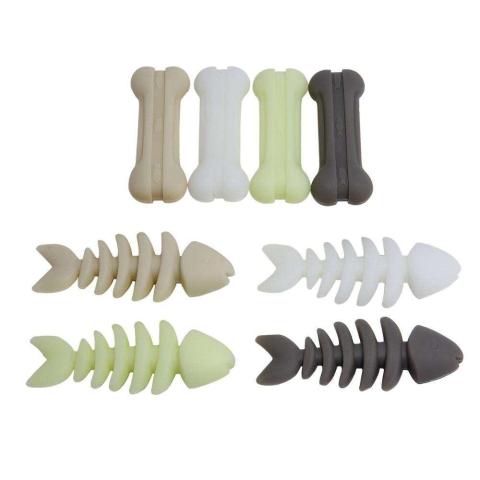 Durable Safe Luminous Silicon Teeth Cleaning Pet Toy Dog Bone