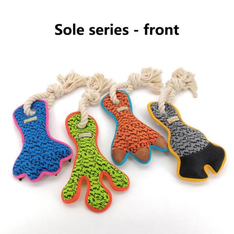 Factory Direct Selling Dog Chewing Dog Toys Durable Squeaky Eco Friendly Soles Of Feet Chew Toy Pet