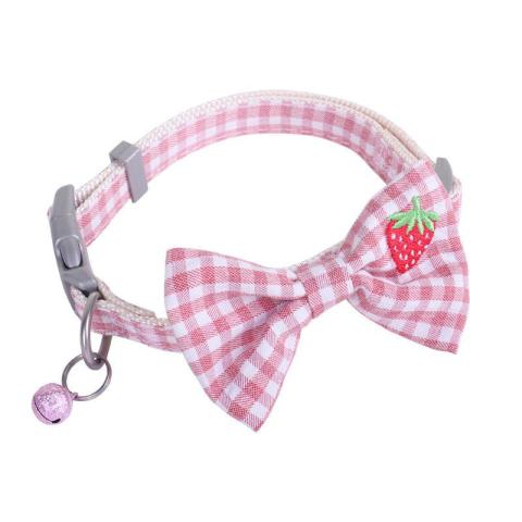Soft Cotton Puppy Pet Collars & Leashes Personalised Pet Collar With Bow Tie