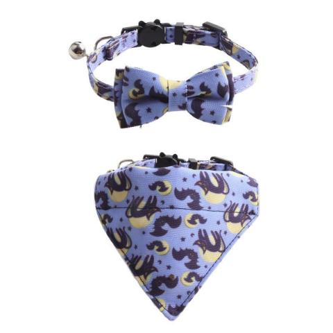 Two-piece Pet Dog Funny Collar Halloween Design Pet Dog Cat Bandanacat Bow Tie Collar