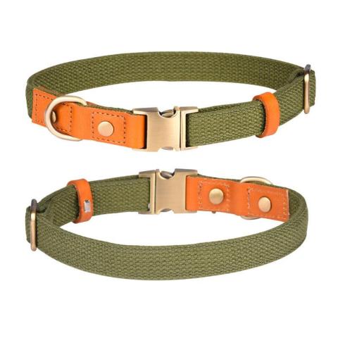 Metal Buckle Genuine Leather Collar For Dogs Customize Support