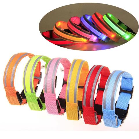 Usb Rechargeable Pet Collars Eco Friendly Reflective Adjustable Night Safety Flashing Led Dog Collars