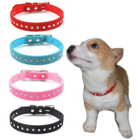 Wholesale Pet Leash Set Accessories Pet Collars Shiny Full Rhinestone Dogs Cat Pets Collars Luxury