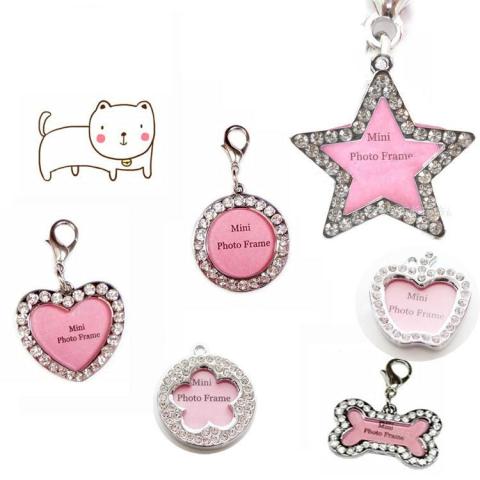 Hot Selling Exquisite Diamond-encrusted Dog Tag Anti-lost Information Card Handwritten Love Dog Pendant Pet Id Card