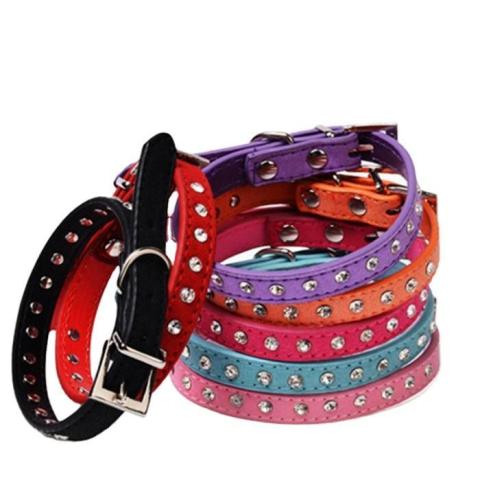 Fashion Design Multicolor Luxury Soft Pu Diamond Pet Dog Collar