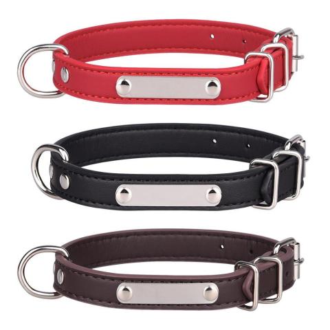 Customize Luxury Adjustable Stainless Steel Pet Collars Fashion Pure Color Dog Collar