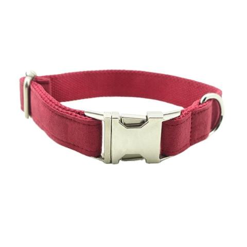Newly Designed Dog Collar Velvet Red Pattern Adjustable Collar Casual Style Dog Collar