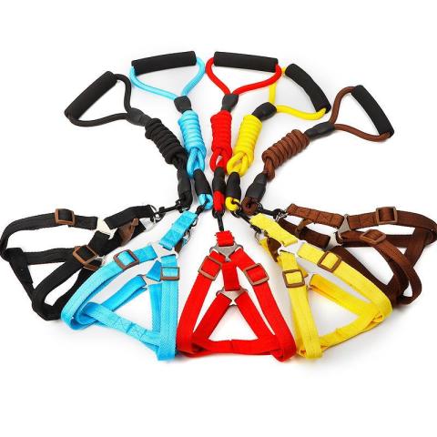 Wholesale New Style Braided Nylon Material Rope Dog Harness Leashes