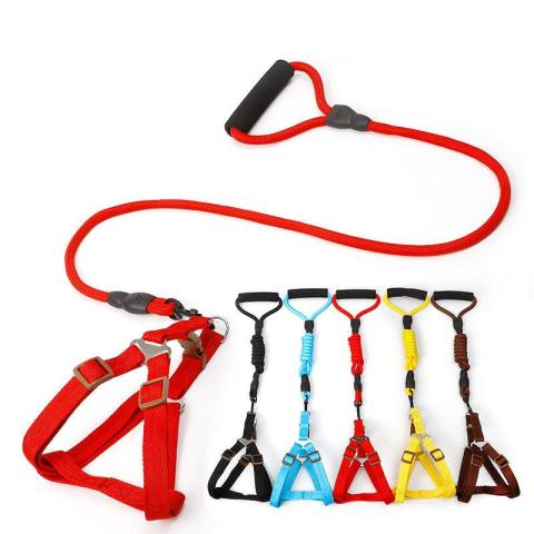 Wholesale New Style Braided Nylon Material Rope Dog Harness Leashes