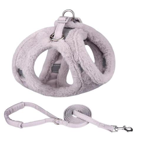 Autumn Winter New Reflective Design Dog Pet Chest Harness Adjustable Plush Thermal Vest Dog Leash Harness