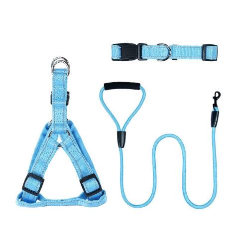 Manufacturers Supplies Cat Dog Traction Rope Reflective Collar Leash Harness Set