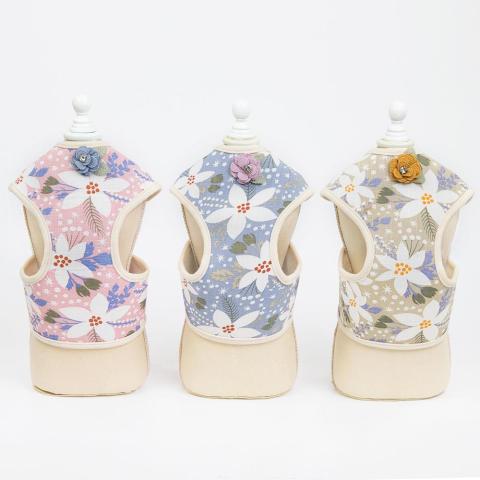 Fashion Comfortable Cotton Mesh Flower Designer Cat Dog Harness