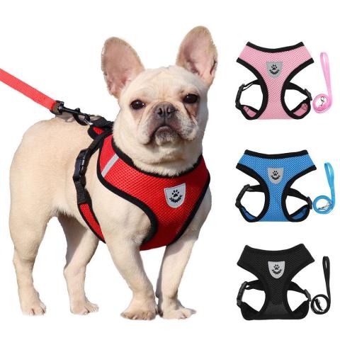 New Soft Breathable Air Nylon Mesh Pet Harness And Leash Set