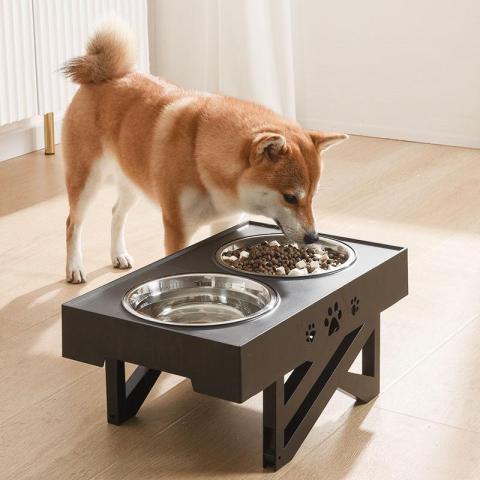 High Quality Adjustable Stainless Steel Dog Bowl Double Bowl Pet Feeder Non-slip Pet Food Bowls For Cats And Dogs Pet Supplies