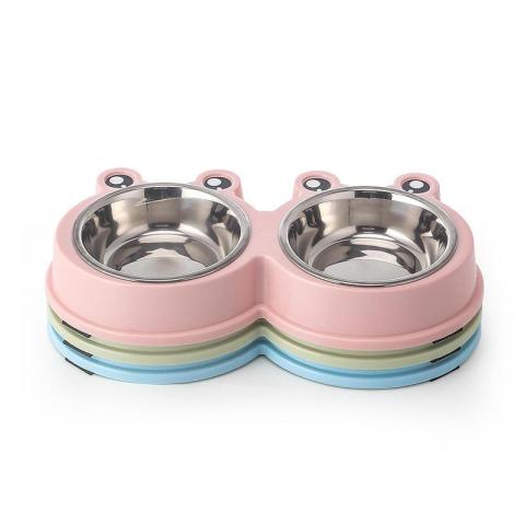 Wholesale Stainless Steel Dog Bowl Cute Fashion Dog Double Bowl Feeder