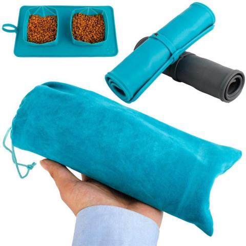 New Design Portable Non-slip Silicone Folding Dog Food Bowl