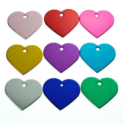 38*33mm Multi Color Heart Shape Customized Id Dog Tags