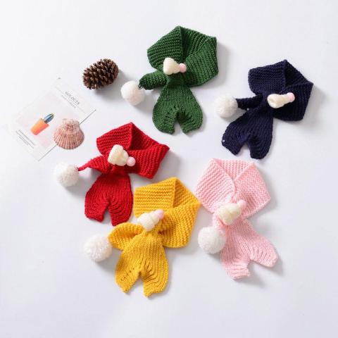 Wholesale Dog Cotton Wool Scarf For Autumn And Winter Cute With Ball