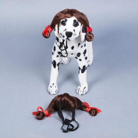 Short Curly Pet Dog Wig For Pet Dog Cat Cosplay Halloween Costume Fancy Dress