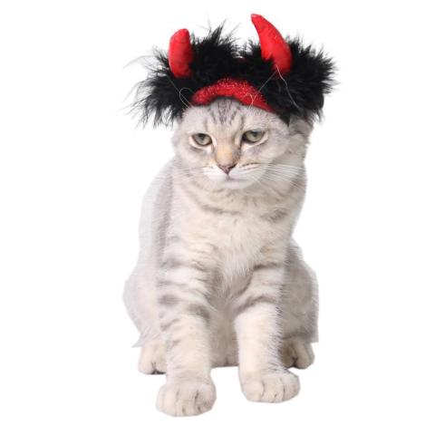 Halloween Night Person Ornaments Vampire Imp Lord Red Horn Pet Cat Party Dog Hat