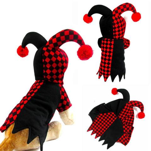 Novel Halloween Cosplay Clown Dog Pet Hoodies Costumes