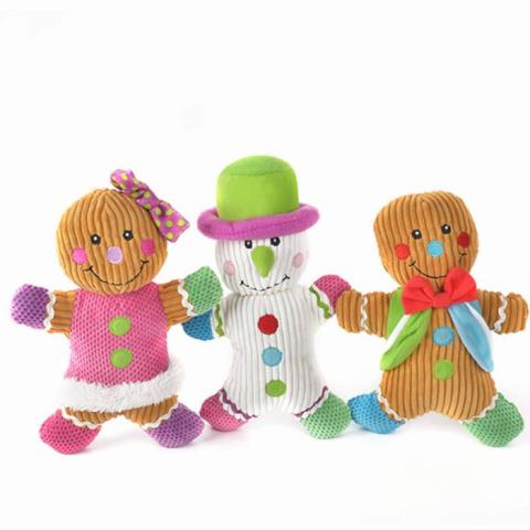 Christmas The Gingerbread Man And Snowman Interactive Singing Dog Toy