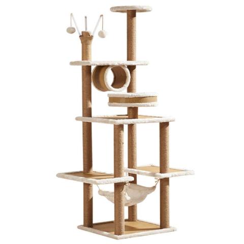 Factory Wholesale Flower Cat Tree Tower Houses Scratches Climbing Cute Luxury Large Pet Cat Tree