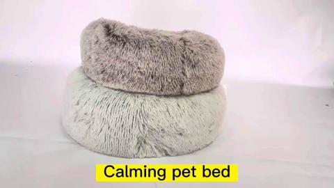 pet pet Luxury Giant Fluffy Dog Bed For The Faux Fur Donut Dog Bed With Removable Exterior Memory Foam Pet Cushi