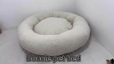 pet 2022 Donut Bed For Dogs Boucle Dog Cot Bed