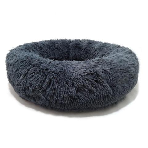 pet Soft Round Plush Fluffy Calming Donut Donnut Dog Bed With Foam Mat