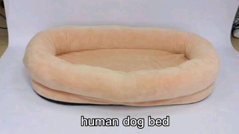pet Soft Large Memory Foam Plush Fabric Human Dog Bed