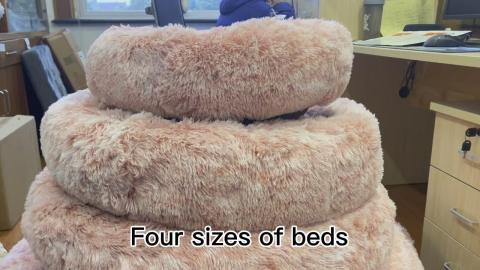 Manufacturer Large Soft Luxury Warm Washable Cushion Fluffy Calming Round Donut Pet Dog Cat Bed