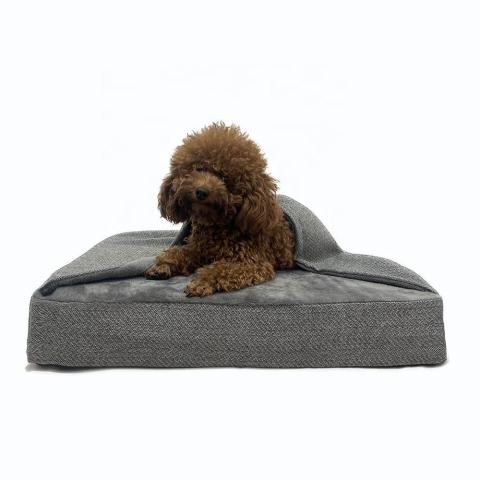  Pet Machine Washable Cave Pet Bed For Crate Removable Orthopedic Rectangle Dog Bed