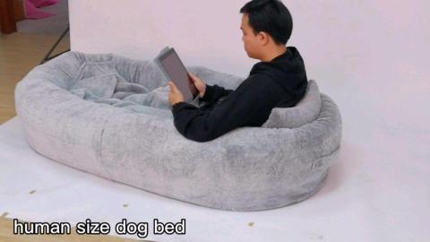 pet Luxury Giant Human Size Memory Foam Pet Bed With Pillow And Blanket Human Dog Bed For Human
