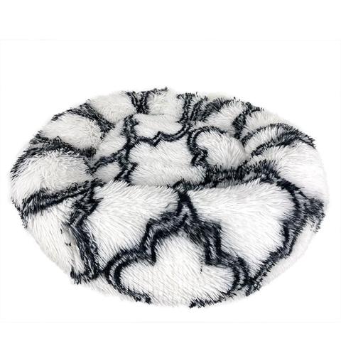 pet 2022 Washable Double Donut Soft Round Plush Fur Fluffy Dog Bed