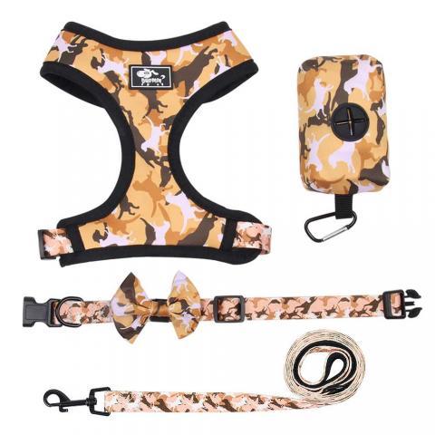 Camouflage printing harness dog rope Pet Supplies Four piece suit wholesale