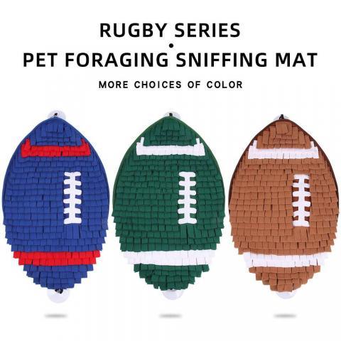 Football series anti choking dog bowl cat eating training mat slow eating blanket pet sniffing mat